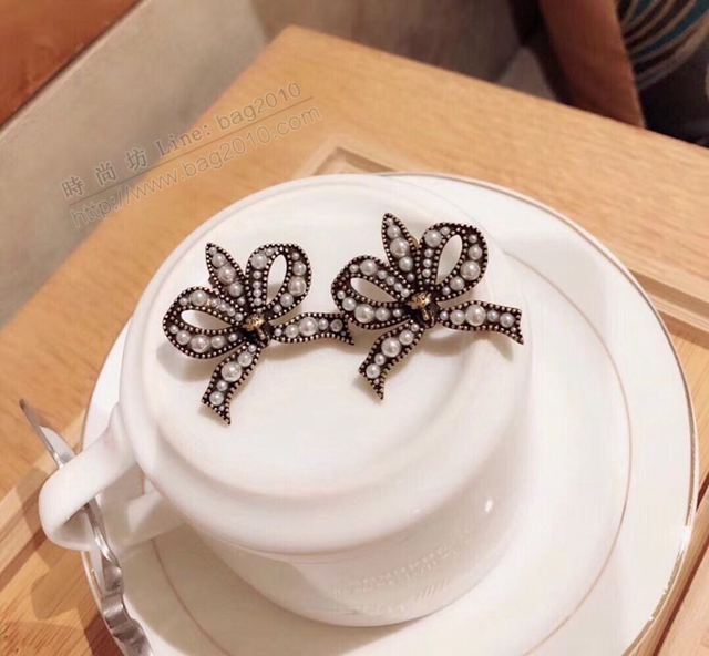 GUCCi飾品 古馳復古款耳環 Gucci蝴蝶結復古耳釘  zgbq1153